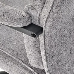 Sedia da ufficio con ruote e braccioli in tessuto grigio Yara