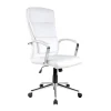 Sedia da ufficio design con ruote in ecopelle bianco Cascada