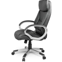 Sedia da ufficio ecopelle design moderno con ruote nero Workwell