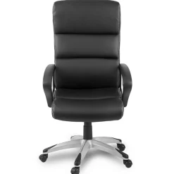 Sedia da ufficio ecopelle design moderno con ruote nero Executive
