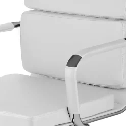 Sedia da ufficio ecopelle design moderno con ruote bianca Officepro