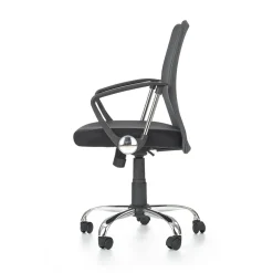 Sedia da ufficio girevole in tessuto nero grigio Shelly