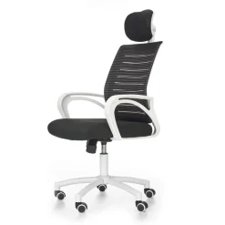 Sedia da ufficio in tessuto con ruote nero bianco Jumper