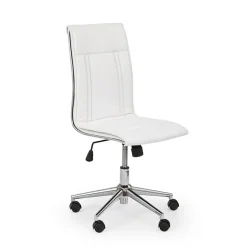 Sedia da ufficio regolabile in ecopelle bianco Odino