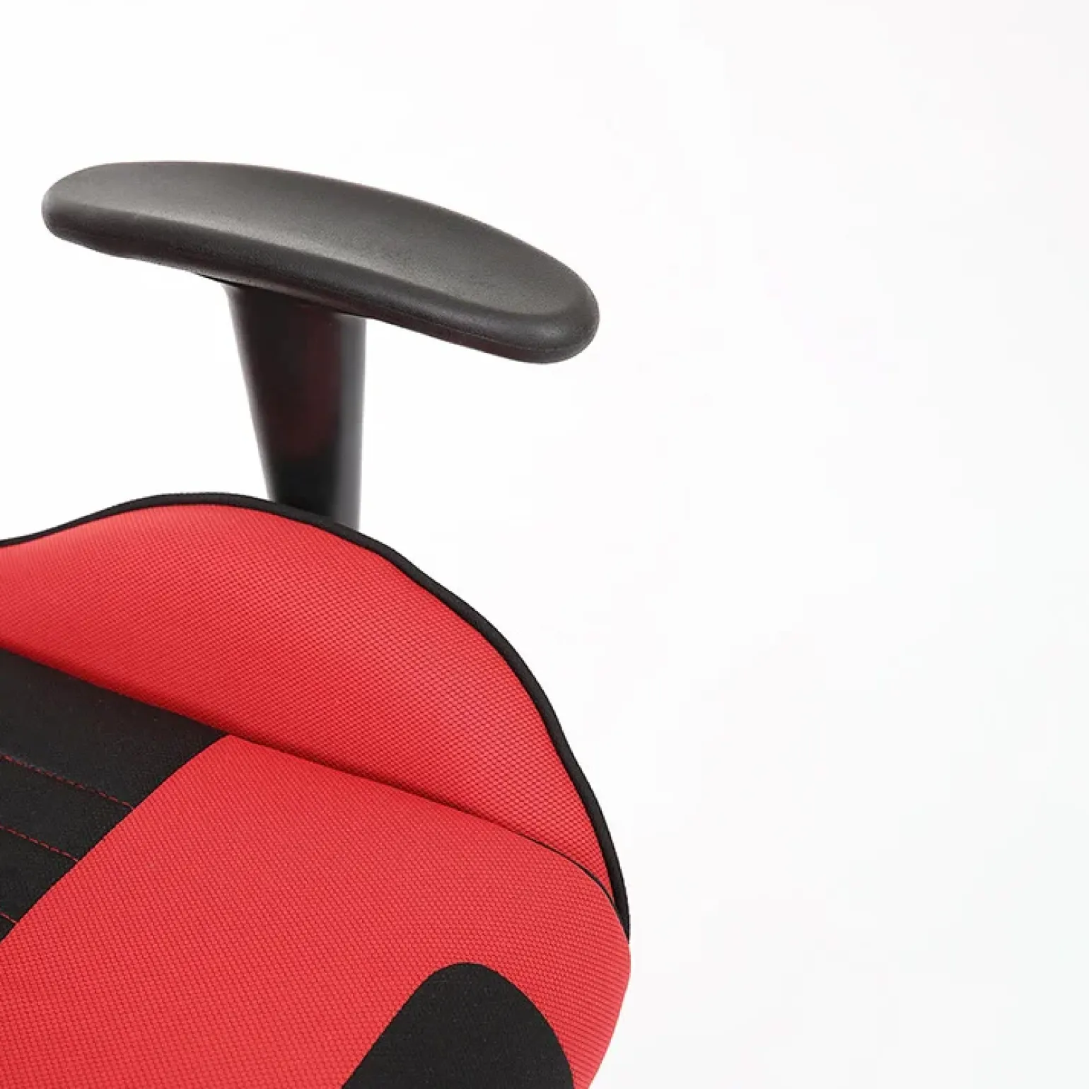 Sedia gaming con ruote regolabile in tessuto rosso nero Vicario