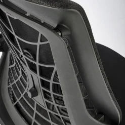 Sedia gaming con ruote regolabile in tessuto nero Riccardi