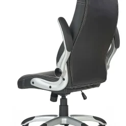 Sedia gaming da ufficio con ruote e braccioli nero bianco Mito
