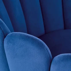 Sedia imbottita design moderno in velluto blu nero Alessia