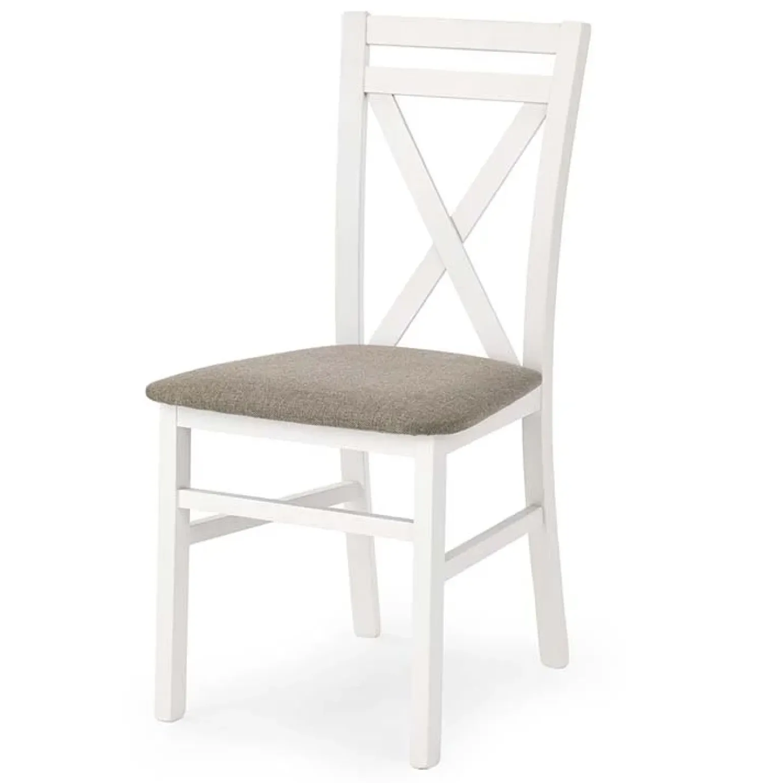 Sedia imbottita in tessuto stile shabby bianco faggio beige Janet
