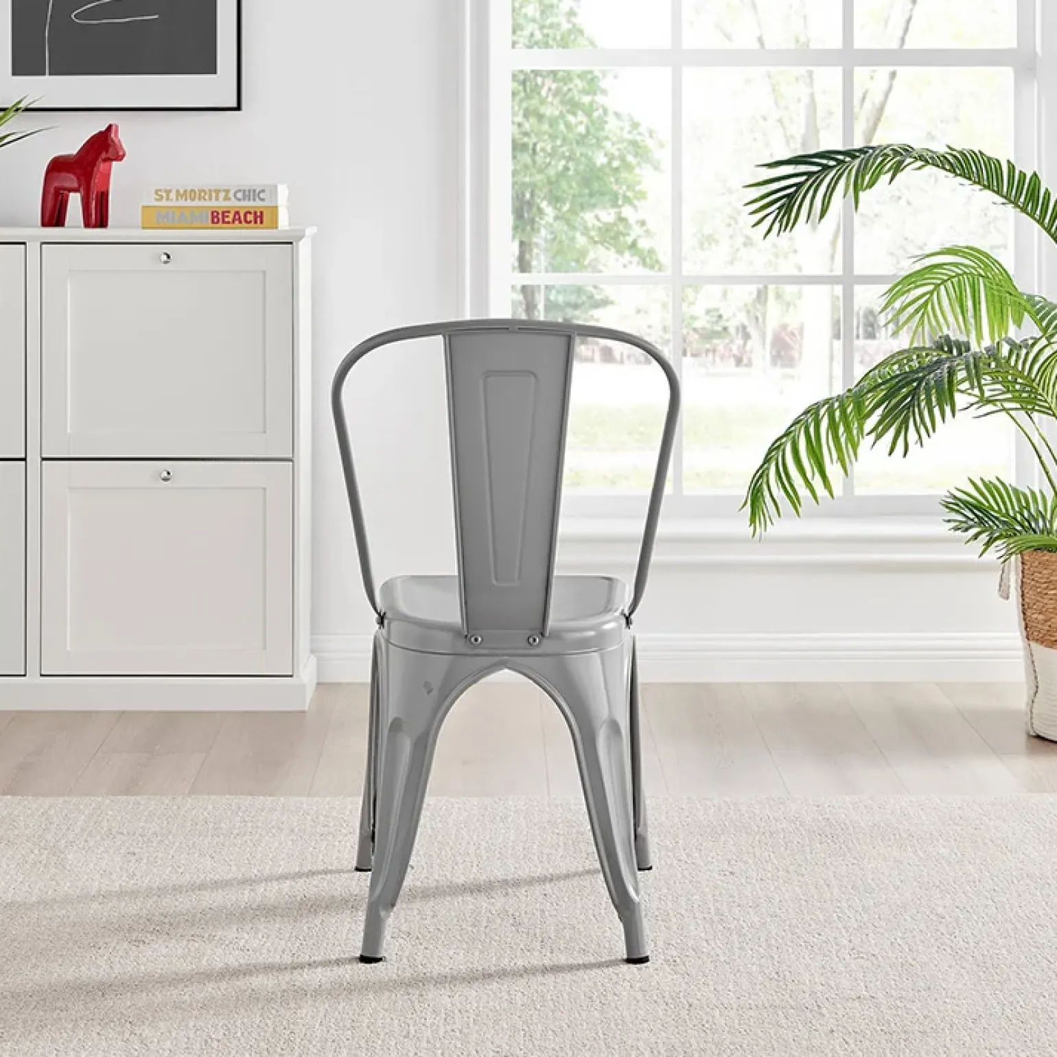 Sedia in metallo impilabile industrial saloon grigio Lix