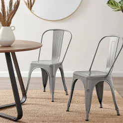Sedia in metallo impilabile industrial saloon grigio Lix