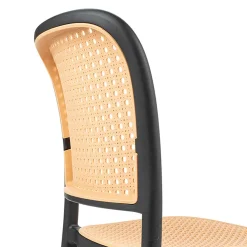Sedia in polipropilene moderna beige nera Vienna