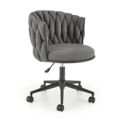 Sedia moderna con ruote regolabile in tessuto grigio nero Monie