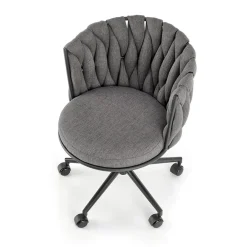Sedia moderna con ruote regolabile in tessuto grigio nero Monie