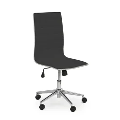 Sedia moderna da ufficio regolabile in ecopelle nero Edipo