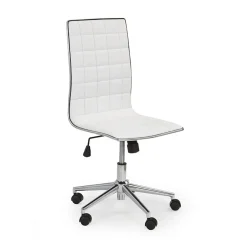 Sedia moderna da ufficio regolabile in ecopelle bianco Edipo