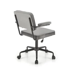 Sedia moderna girevole con braccioli in tessuto grigio Fuego