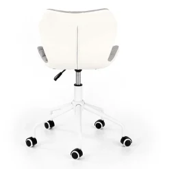 Sedia per scrivania ragazzi con ruote in tessuto ecopelle grigio bianco Bilbao