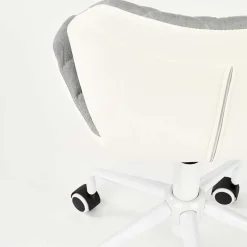 Sedia per scrivania ragazzi con ruote in tessuto ecopelle grigio bianco Bilbao