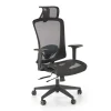 Sedia ufficio regolabile con ruote in tessuto nero Bonito