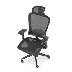 Sedia ufficio regolabile con ruote in tessuto nero Bonito