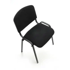 Sedia ufficio sala attesa moderna in acciaio tessuto nera Laos
