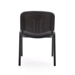Sedia ufficio sala attesa moderna in acciaio tessuto nera Laos