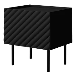 Set 2 comodini 47x52h cm 1 anta con frontali decorati nero Daniele