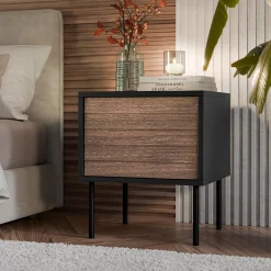 Set 2 comodini 45x51h cm 1 anta noce nero Wild