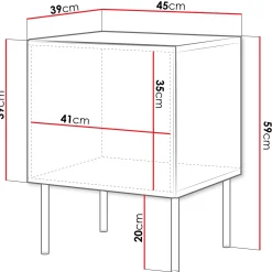 Set 2 comodini 45x59h cm 1 anta bianco opaco Stark