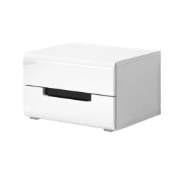 Set 2 comodini 52x35h cm 2 cassetti  bianco lucido per camera Dubai Gihome®