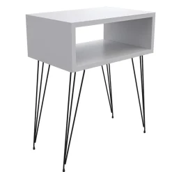 Set 2 comodini  45x59h cm moderni design industrial bianco Jamar