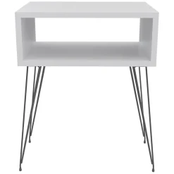 Set 2 comodini  45x59h cm moderni design industrial bianco Jamar