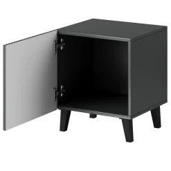 Set 2 comodini 45x52h cm moderni cannettato antracite Essence