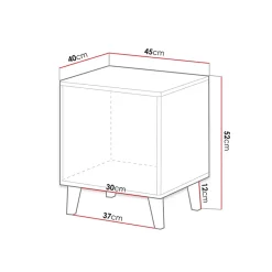 Set 2 comodini 45x52h cm moderni cannettato quercia Essence