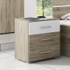 Set 2 comodini 47x56h cm moderni rovere natura bianco Copenhagen