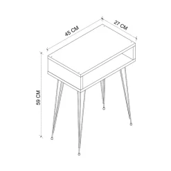 Set 2 comodini 45x59h cm moderni design industrial rovere Jamar