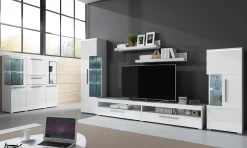 Set 2 mensole 90x15h cm da parete bianco lucido Frisk