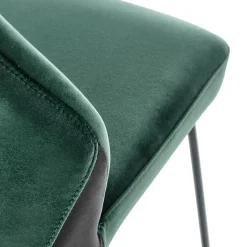 Set 2 sedie da pranzo imbottite in velluto verde scuro nero Malabo