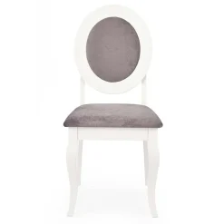Set 2 sedie da pranzo imbottite in tessuto grigio bianco Adna