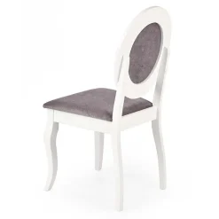 Set 2 sedie da pranzo imbottite in tessuto grigio bianco Adna