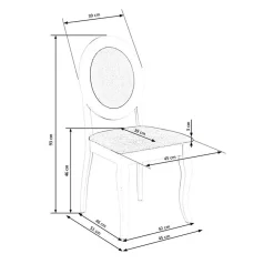Set 2 sedie da pranzo imbottite in tessuto grigio bianco Adna