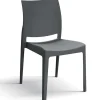 Set 4 sedie da pranzo impilabili in polipropilene grigio Velum