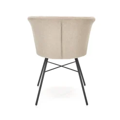 Set 2 sedie da pranzo in tessuto beige nero Quark