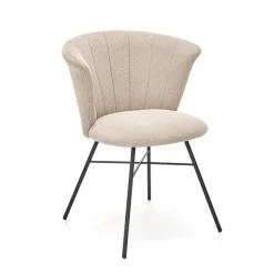 Set 2 sedie da pranzo in tessuto beige nero Quark
