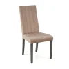 Set 2 sedie da pranzo in tessuto velluto trapuntato beige nero Mascate