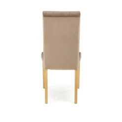 Set 2 sedie da pranzo in tessuto velluto trapuntato beige rovere chiaro Doha