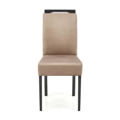 Set 2 sedie da pranzo in tessuto nero beige Managua
