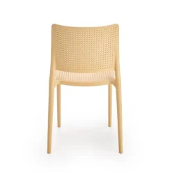 Set 4 sedie da pranzo moderne in polipropilene arancione Luanda