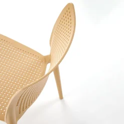Set 4 sedie da pranzo moderne in polipropilene arancione Luanda